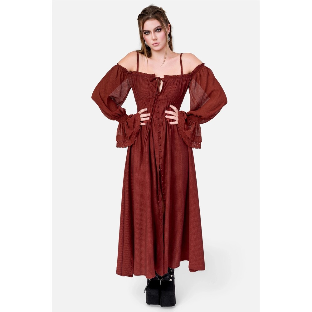 Restyle - Night calling Maxi langes Kleid - Rot